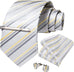 New Grey and Yellow Necktie Set-DBG847