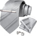 New Silver and Grey Wedding Necktie Set-DBG848