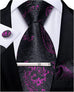 New Black and Purple Necktie SET-DBG855