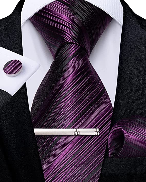 Deep Purple Men's Self-Tie Necktie For Wedding & Formal Events - Classic 57-60 Inch Polyester Tie