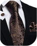 New Brown Paisley Necktie Set-DBG875
