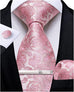 New Pink Floral Necktie Set-DBG921