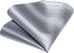 Silver Grey Solid Stripe Necktie Set-DBG940