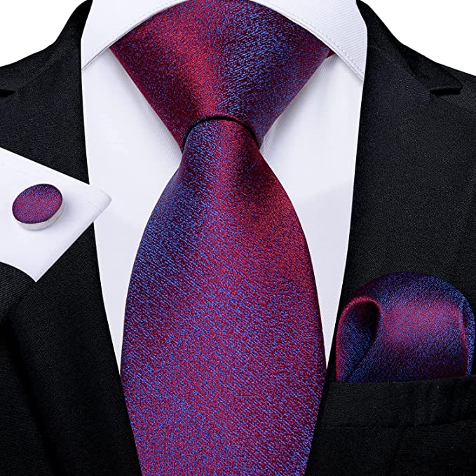 New Red and Blue Silk Necktie Set-DBG952