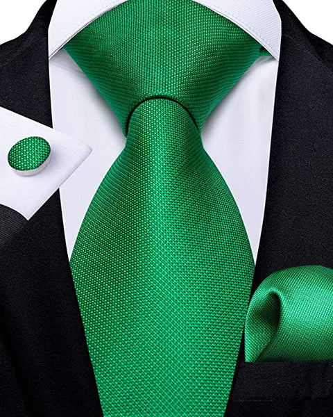Apple Green Silk Necktie Set-DBG959