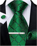 New Emerald Green and Black Necktie Set-DBG967