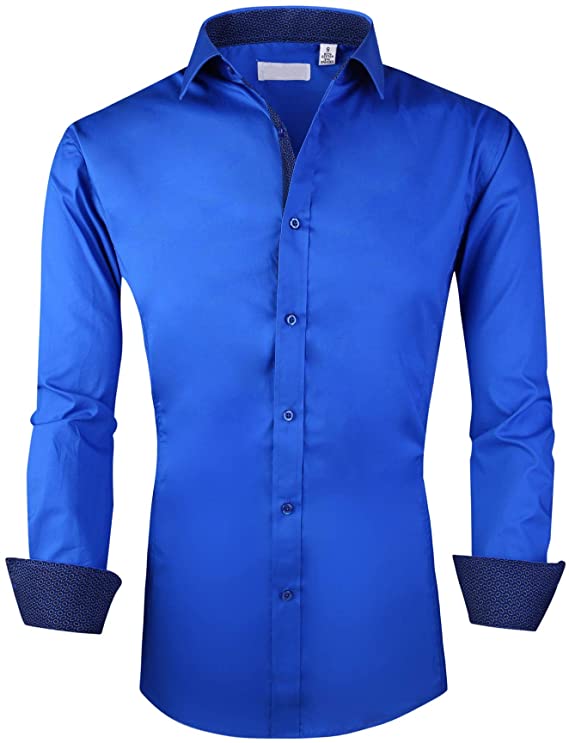 Royal Blue Cotton Dress Shirt - Brightman