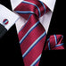Red Blue and Lt. Blue Striped Necktie Set-DUB572