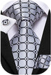 Grey and Black Silk Necktie Set-DUB576