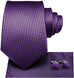 Purple and Black Silk Necktie Set-DUB580