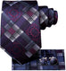 Blue and Purple Silk  Paisley Necktie Set-DUB649