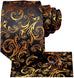Gold and Black Silk Necktie Set-DUB657