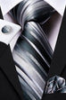 Grey White and Black Necktie Set-DUB658