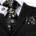 New Black and Gold Floral Necktie Set-DUB844