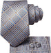Brown Blue Check Necktie Set-DUB904