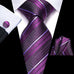 Lavender Purple Black Stripe Necktie Set-DUB907