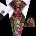 Multi Color Paisley Necktie Set-DUB949