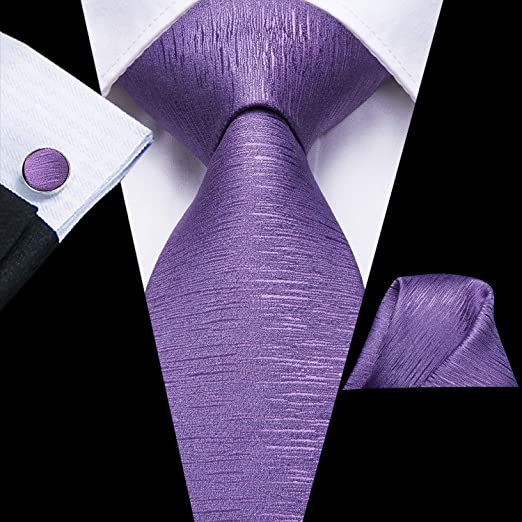 Lavender silk Necktie Set-DUB579