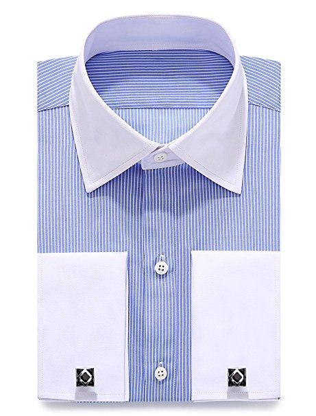 Thin Blue Stripe French Cuff Dress Shirt FCDS72