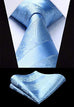 Baby Blue Paisley Stripe Necktie Set-HDN306