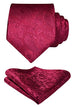 Maroon Paisley Wedding Necktie Set-HDN313