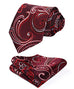 Maroon and Red Silk Necktie Set HDN509