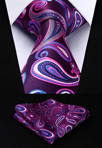 Purple and Blue Paisley Necktie Set HDN522