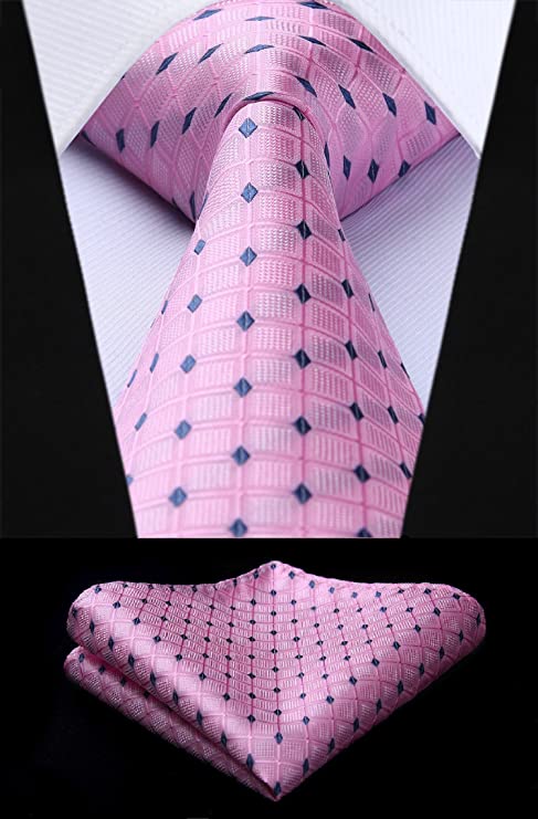 Pink and Navy Necktie Set-HDN534