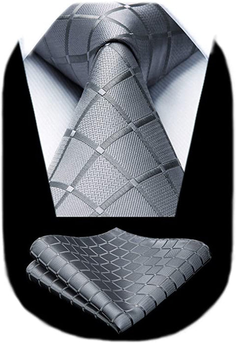 Grey Necktie Set-HDN540