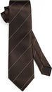 Brown and Tan Stripe Necktie Set-HDN567