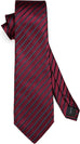 Burgundy and Black Striped Silk Necktie Set-HDN569
