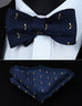 Navy Blue Yellow Bow Tie Set HDNL22
