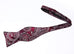 Burgundy and Gray Paisley Bow Tie Set HDNX09