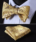 Yellow Gold Brown Bow Tie Set HDNX19