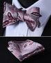 Pink and Gray Paisley Bow Tie Set HDNX21