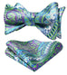 Green Blue Purple Silk Bow Tie Set- HDNX28