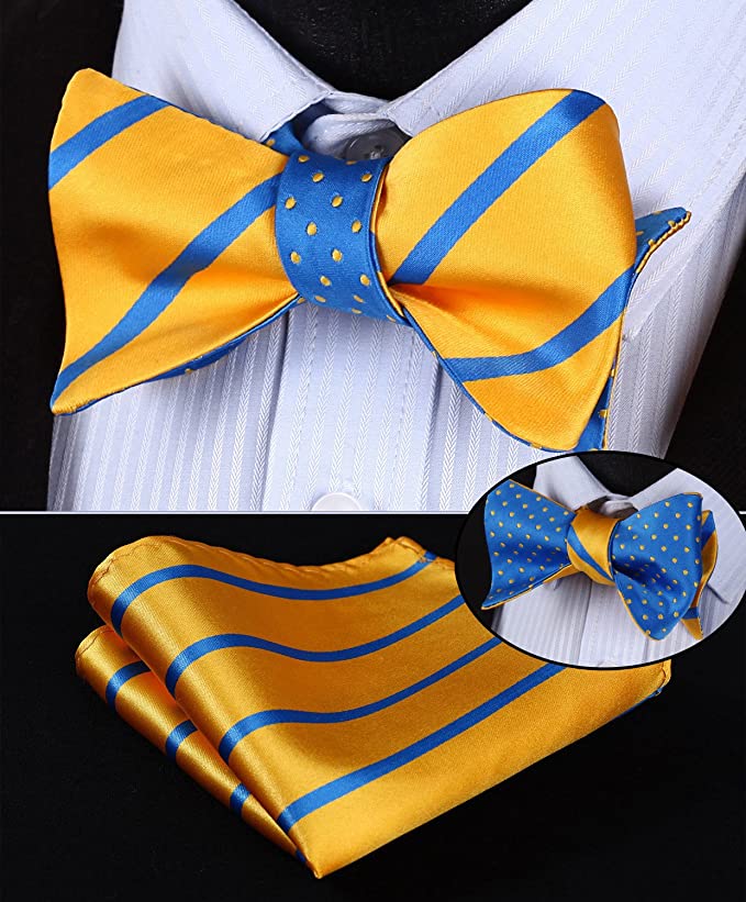 Yellow and Blue Bow Tie Set Double Sided-HDNX37