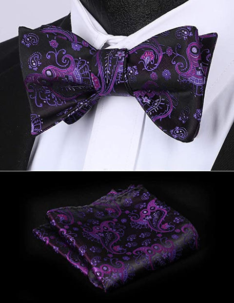 Purple and Black Bowtie Set-HDNX44