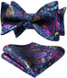 Navy Blue and Pink Floral Bowtie Set-HDNX45