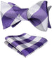 Purple and White Plaid Bowtie Set-HDNX49