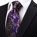 Purple and Silver Silk Necktie-JYT09
