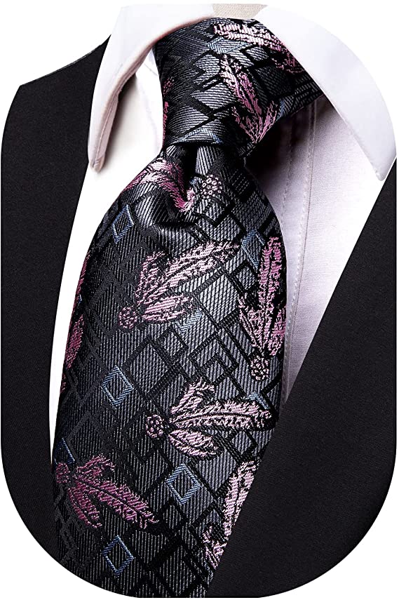 Grey and Pink Necktie-JYT12