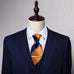 Orange and Blue Silk Necktie-JYT24