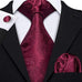 Burgundy Silk Necktie Set -LBW000