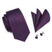 Purple and Black Silk Necktie Set LBW1004