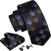 Orange Silver Black Square Necktie Set-LBW1011