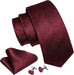 New Burgundy Wave Stripe Necktie Set-LBW1047