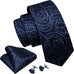 Blue Circle Stripe Necktie Set-LBW1069