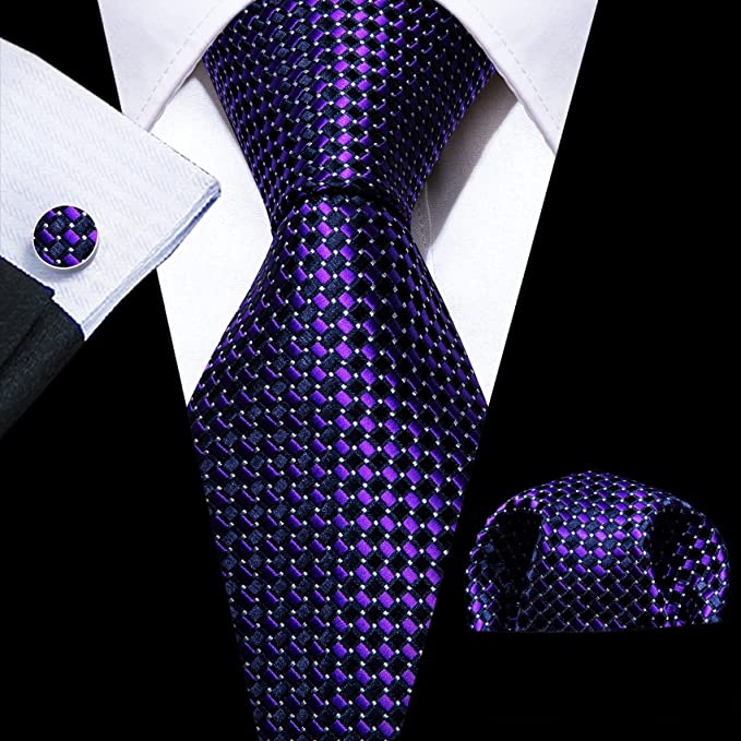 Blue and Purple Necktie Set-LBW1077