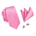 Solid Pink Wedding Necktie Set LBW108